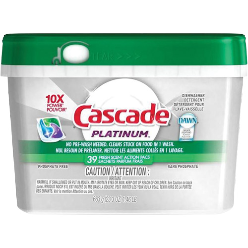 Platinum ActionPacs Dishwasher Detergent, Pods, 663 g, Fresh NTL Industrial