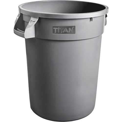 Grey Titan Garbage Container, Plastic, 20 US gal. NTL Industrial
