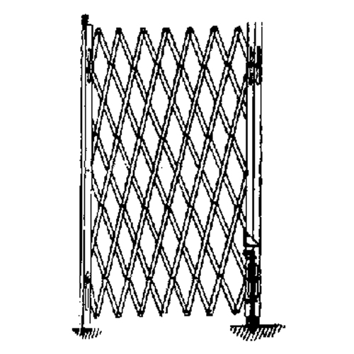 Barri&egrave;res de s&eacute;curit&eacute; galvanis&eacute;es repliables, Repliable simple fixe, 4' lo x 6' h d&eacute;ploy&eacute; NTL Industrial
