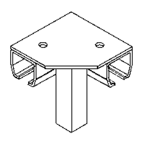 Floor Mount Curtain Partition 90° Corner Connector NTL Industrial