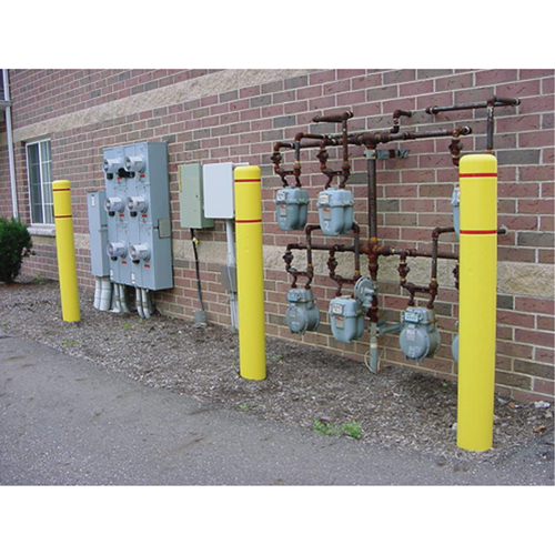 Polyethylene Bollard Covers, 4-1/2" Dia. x 52" L, Yellow NTL Industrial