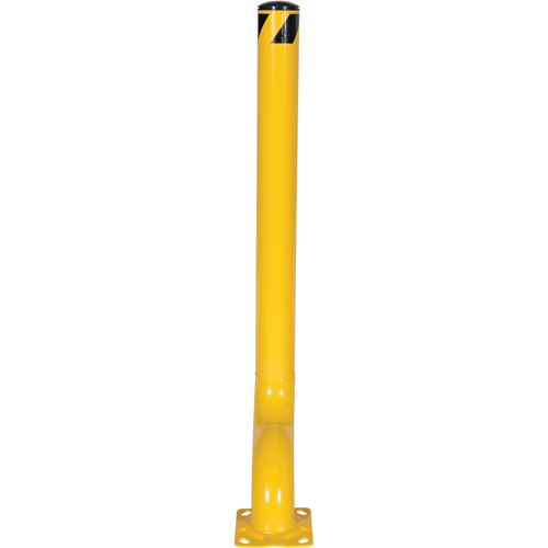 Offset Bollard, Steel, 54" H x 4-1/2" W, Yellow NTL Industrial