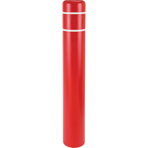Polyethylene Bollard Covers, 4-1/2" Dia. x 52" L, Red NTL Industrial