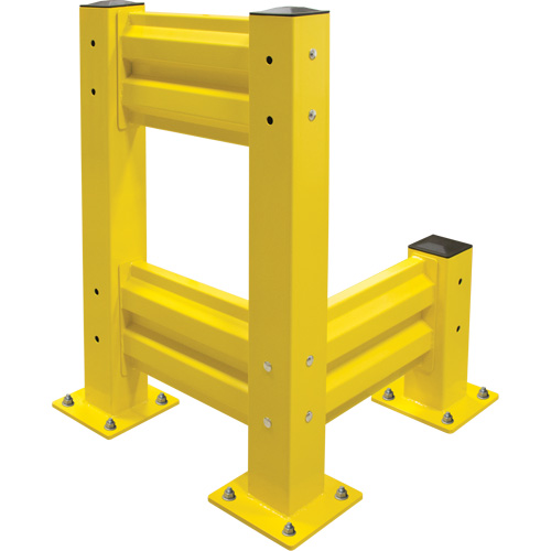 Industrial Safety Guard Rail, Steel, 19" L x 12" H, Safety Yellow NTL Industrial
