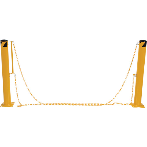 Syst&egrave;me de bornes de protection et chaînes pour quai, Acier, 42" h x 6-5/8" la, Jaune NTL Industrial