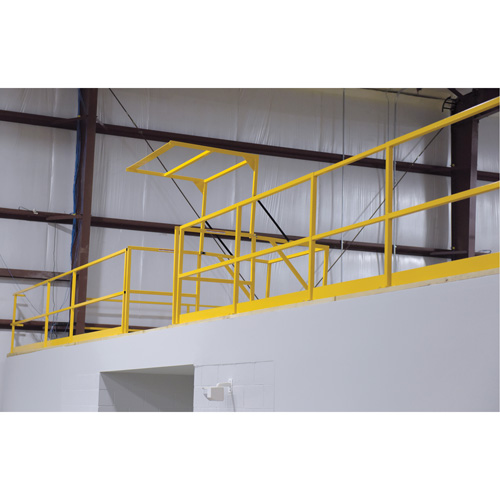 Barri&egrave;re de s&eacute;curit&eacute; pour mezzanine, 68-1/2" lo x 42" ha, 80-1/16" &eacute;lev&eacute;e, Jaune NTL Industrial