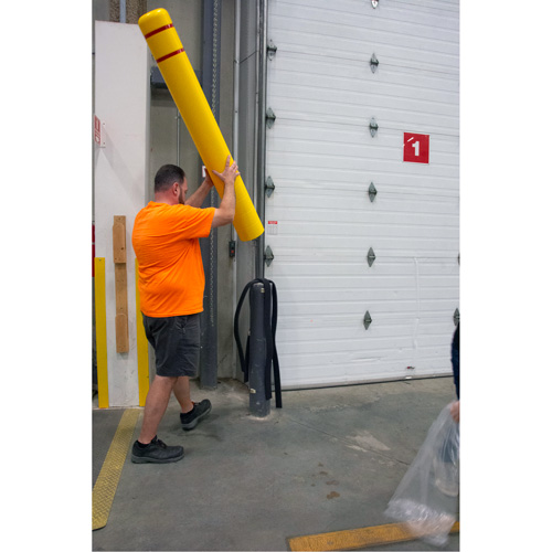 Polyethylene Bollard Cover, 6-5/8" Dia. x 60" L, Red/Yellow NTL Industrial