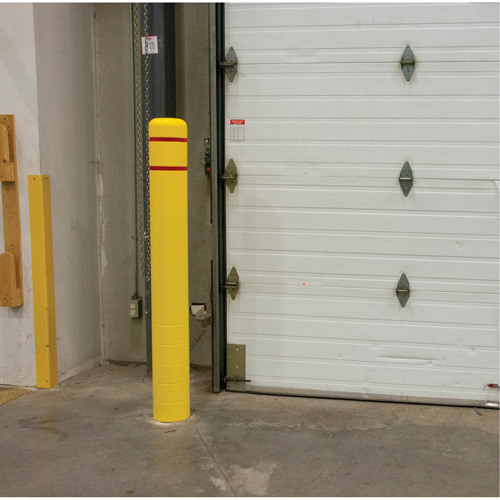 Polyethylene Bollard Cover, 6-5/8" Dia. x 60" L, Red/Yellow NTL Industrial