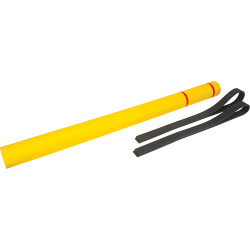 Polyethylene Bollard Cover, 4-1/2" Dia. x 64" L, Red/Yellow NTL Industrial