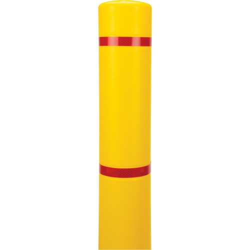 Polyethylene Bollard Cover, 4-1/2" Dia. x 64" L, Red/Yellow NTL Industrial