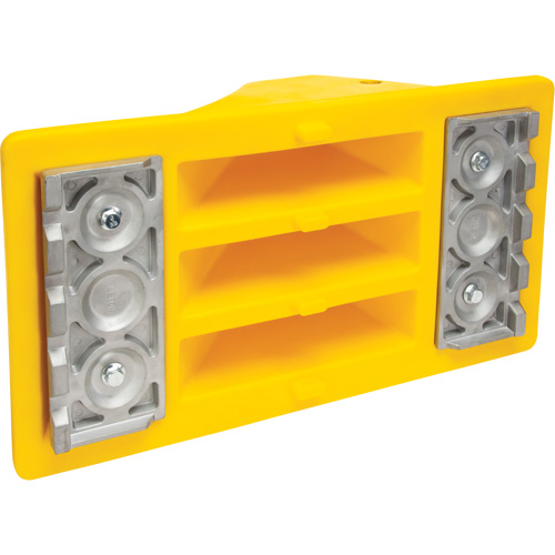 Wheel Chocks with Aluminum Tread, Polyurethane, Safety Yellow, 11-1/4" W x 21" D x 12-1/4" H NTL Industrial