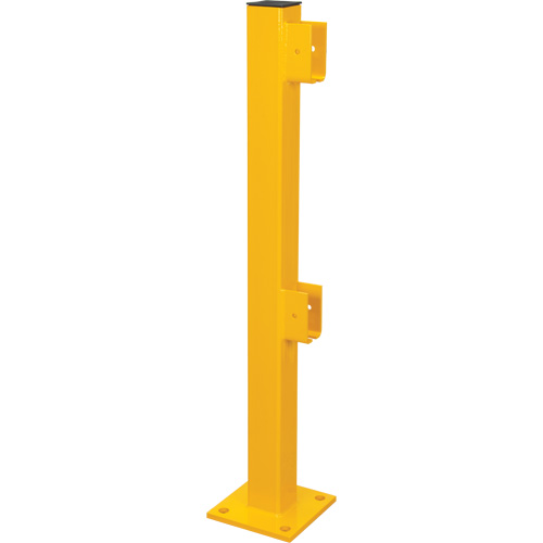 End Post for Light-Duty Guard Rails, Steel, 42" H, Safety Yellow NTL Industrial