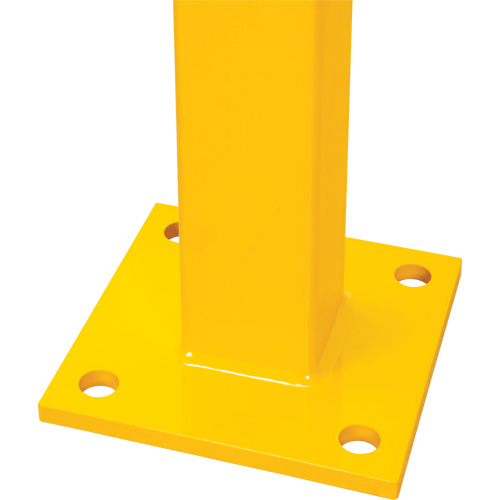 End Post for Light-Duty Guard Rails, Steel, 42" H, Safety Yellow NTL Industrial