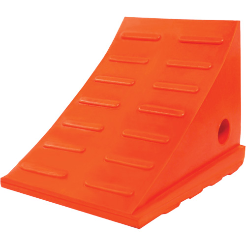 25 Ton General Purpose Wheel Chock, Urethane, Orange NTL Industrial