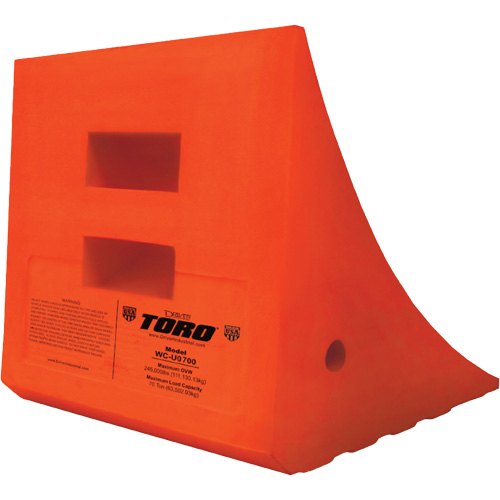 70 Ton Large Equipment Wheel Chock, Urethane, Orange NTL Industrial