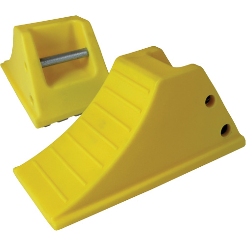 40 Ton Large Equipment Wheel Chock with Grip Pads, Urethane, Yellow NTL Industrial