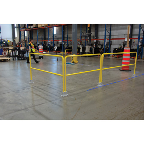Garde-corps pour barri&egrave;re de s&eacute;curit&eacute;, Acier, 72" lo x 42" h, Jaune NTL Industrial