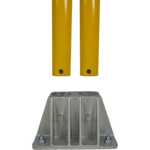 Garde-corps pour barri&egrave;re de s&eacute;curit&eacute;, Acier, 120" lo x 42" h, Jaune NTL Industrial