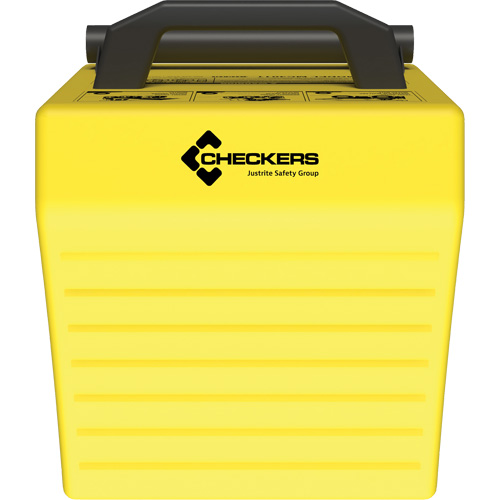 Cale de roue ultra-robuste pour l'exploitation mini&egrave;re Checkers Safety, PEHD, Jaune, 14-1/2" la x 17-1/2" p x 16" h NTL Industrial