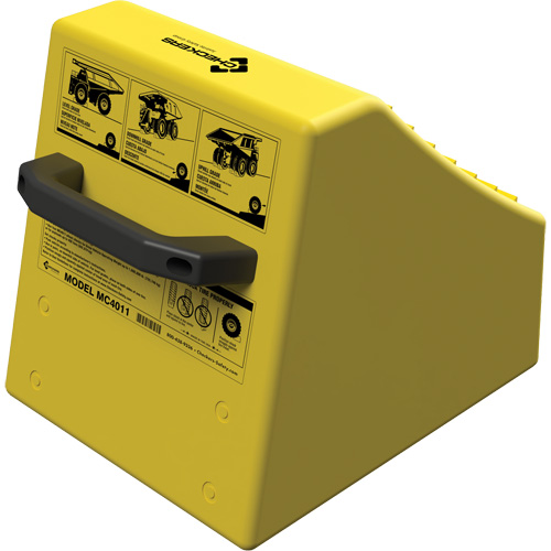 Checkers Safety Heavy-Duty Ultra Class Mining Wheel Chock without Bracket, HDPE, Yellow, 14-1/2" W x 17-1/2" D x 16" H NTL Industrial