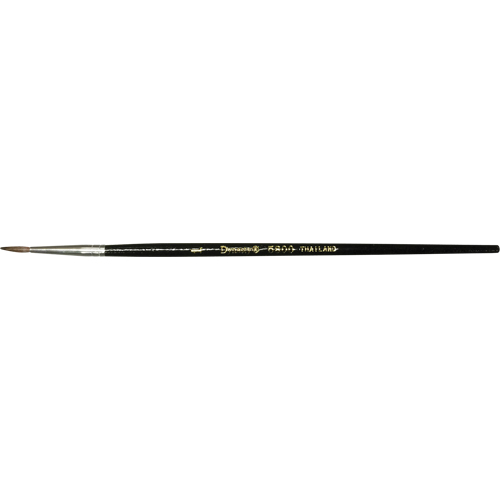 Black Pointed Bristle Artist Brush, 7.3 mm Brush Width, Camel Hair, Wood Handle NTL Industrial