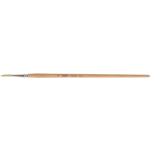 Pure White Bristle Round Marking Paint Brush, 3/16" Brush Width, White China, Wood Handle NTL Industrial