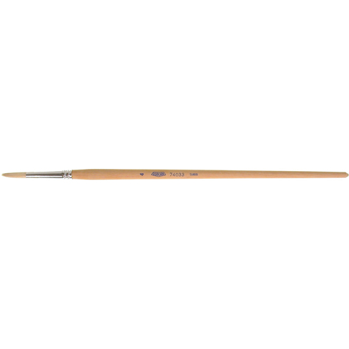 Pure White Bristle Round Marking Paint Brush, 7/32" Brush Width, White China, Wood Handle NTL Industrial