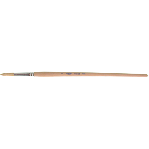 Pure White Bristle Round Marking Paint Brush, 9/32" Brush Width, White China, Wood Handle NTL Industrial