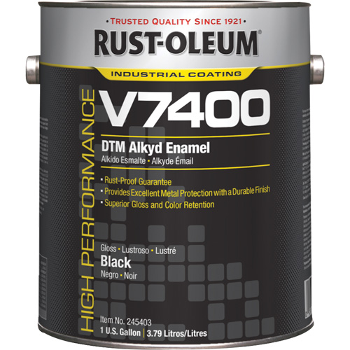 High-Performance V7400 System 340 VOC DTM Alkyd Enamel, Black, High-Gloss, Gallon NTL Industrial