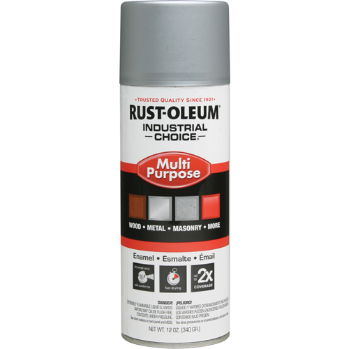 Industrial Choice&reg; 1600 System Multi-Purpose Enamel Spray Paint, Dull Aluminum Silver, Gloss, 12 oz., Aerosol Can NTL Industrial