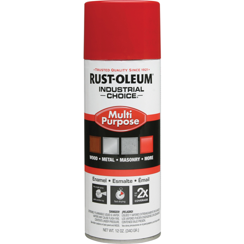 Peinture en a&eacute;rosol &agrave; usages multiples syst&egrave;me 1600 Industrial Choice, Rouge s&eacute;curit&eacute;, Brillant, 12 oz, Canette a&eacute;rosol NTL Industrial