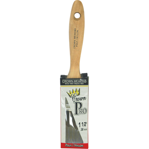 Pinceau droit Pro, Poly/nylon, Manche Bois, Largeur de 1-1/2" NTL Industrial