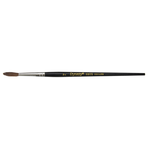 Pinceau pointu &agrave; soies noires pour artiste, Largeur de la brosse de 4 mm, Soie de chameau, Manche &agrave; Bois NTL Industrial