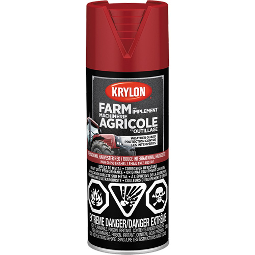 Peinture en a&eacute;rosol pour la ferme et l'&eacute;quipement, Rouge International Harvester, Tr&egrave;s brillant, 340 g, Canette a&eacute;rosol NTL Industrial