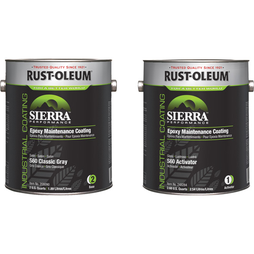 Trousse de rev&ecirc;tement dentretien &eacute;poxydique &agrave; base deau Sierra S60, Gallon, Gris NTL Industrial