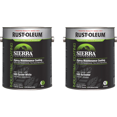 Sierra S60 Water-Based Epoxy Maintenance Coating Kit, Gallon, White NTL Industrial