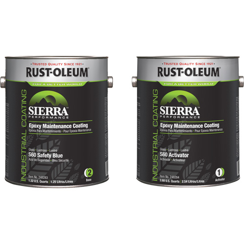 Sierra S60 Water-Based Epoxy Maintenance Coating Kit, Gallon, Blue NTL Industrial