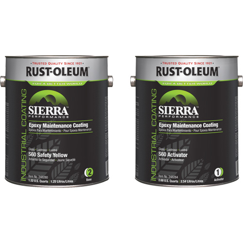 Sierra S60 Water-Based Epoxy Maintenance Coating Kit, Gallon, Yellow NTL Industrial