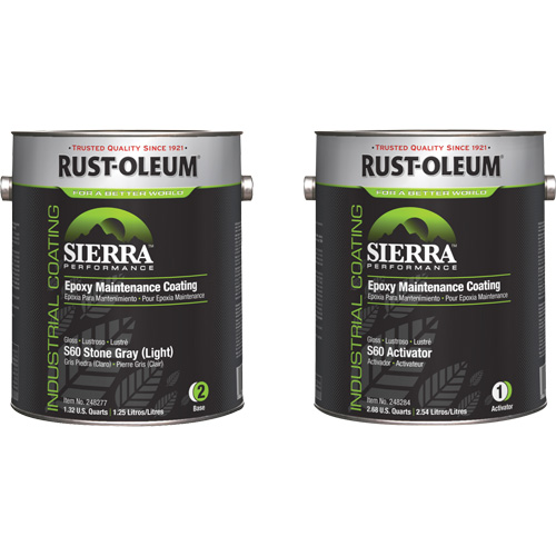 Sierra S60 Water-Based Epoxy Maintenance Coating Kit, Gallon, Grey NTL Industrial