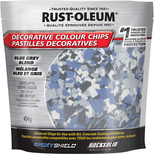 Decorative Colour Chips, 474 g, Bag, Blue Grey Blend NTL Industrial