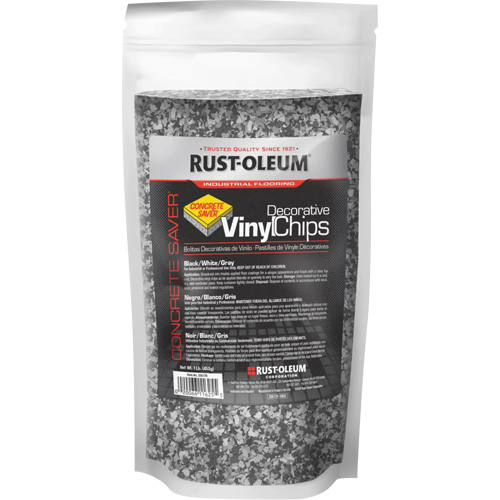 Concrete Saver&reg; Decorative Vinyl Chips, 0.5 kg, Bag, Black/White/Gray Blend NTL Industrial