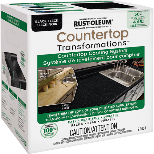 Countertop Transformations&reg; Fleck Countertop Coating System, 2.37 L, Kit, Black Fleck NTL Industrial