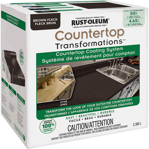 Syst&egrave;me de rev&ecirc;tement mouchet&eacute; pour comptoir Countertop Transformations, 2,37 L, Trousse, Tache brune NTL Industrial