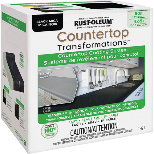 Syst&egrave;me de rev&ecirc;tement au mica pour comptoir Countertop Transformations, 1,42 L, Trousse, Mica noir NTL Industrial