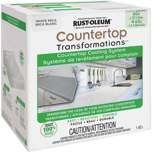 Syst&egrave;me de rev&ecirc;tement au mica pour comptoir Countertop Transformations, 1,42 L, Trousse, Mica blanc NTL Industrial