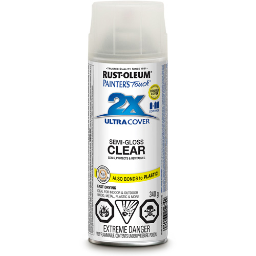 Painter's Touch&reg; Ultra Cover Paint, Clear, Semi-Gloss, Aerosol Can NTL Industrial
