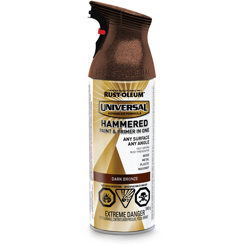 Universal&reg; Paint & Primer In One, Dark Bronze, Hammered, Aerosol Can NTL Industrial