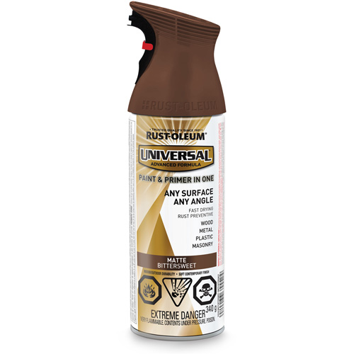 Universal&reg; Enamel Paint & Primer In One, Bittersweet Brown, Matte, Aerosol Can NTL Industrial