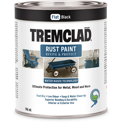 Tremclad&reg; Water-Based Rust Paint, 946 ml, Can, Black NTL Industrial