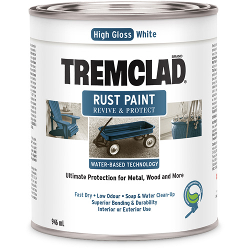 Peinture antirouille &agrave; base d'eau Tremclad, 946 ml, Canette, Blanc NTL Industrial